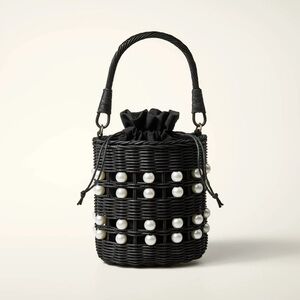 NWT Pearl Embellished Basket Bucket Bag - kate spade new york x Target Black